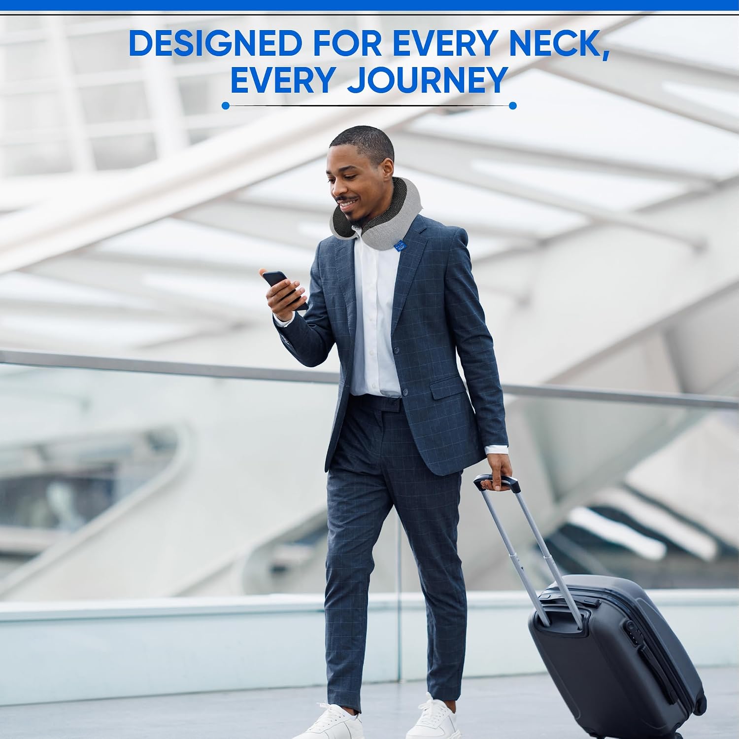 W.S. Sells Travel Neck Pillows for Airplanes - Pure Memory Foam with Ergonomic Design