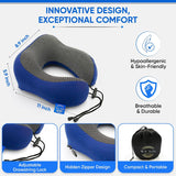 W.S. Sells Travel Neck Pillows for Airplanes - Pure Memory Foam with Ergonomic Design